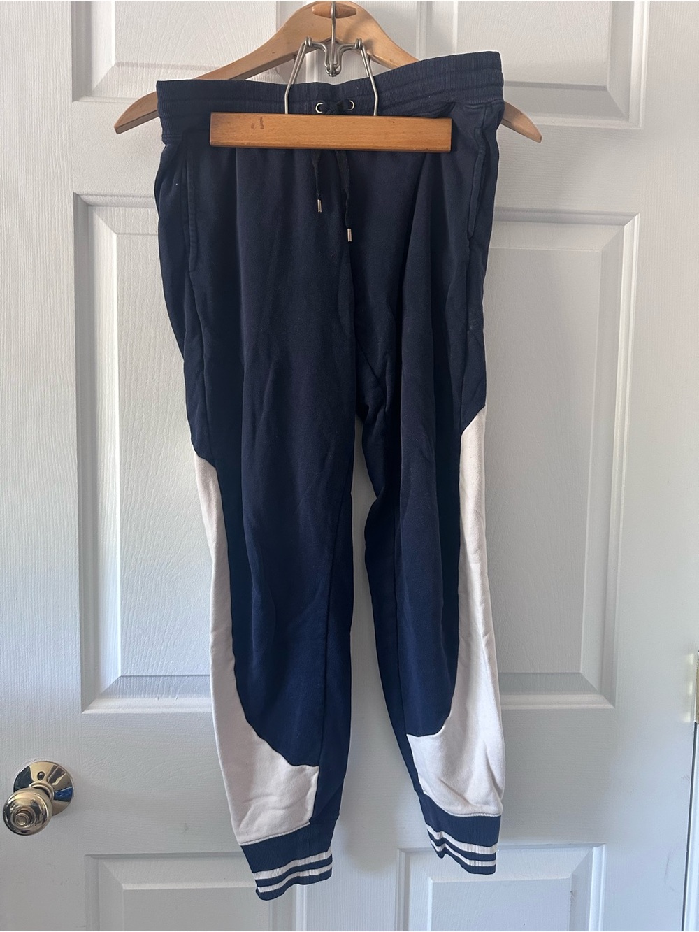 Ralph Lauren Women’s Navy Blue Jogger Pants with White Side Panels